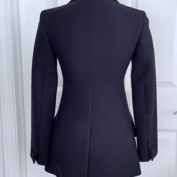 PRADA DOUBLE BREASTED NAVY WOOL BLAZER - SIZE IT 38 - Picture 11 of 12